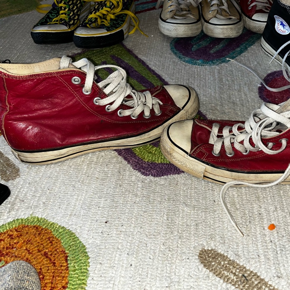 COPY - Vintage RED LEATHER, Converse All-Star Chuck Taylor, men 8 w 10 made in …